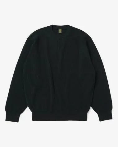 HARD TWIST WOOLRIB CREW NECK / BLACK | BATONER (MEN)(バトナー
