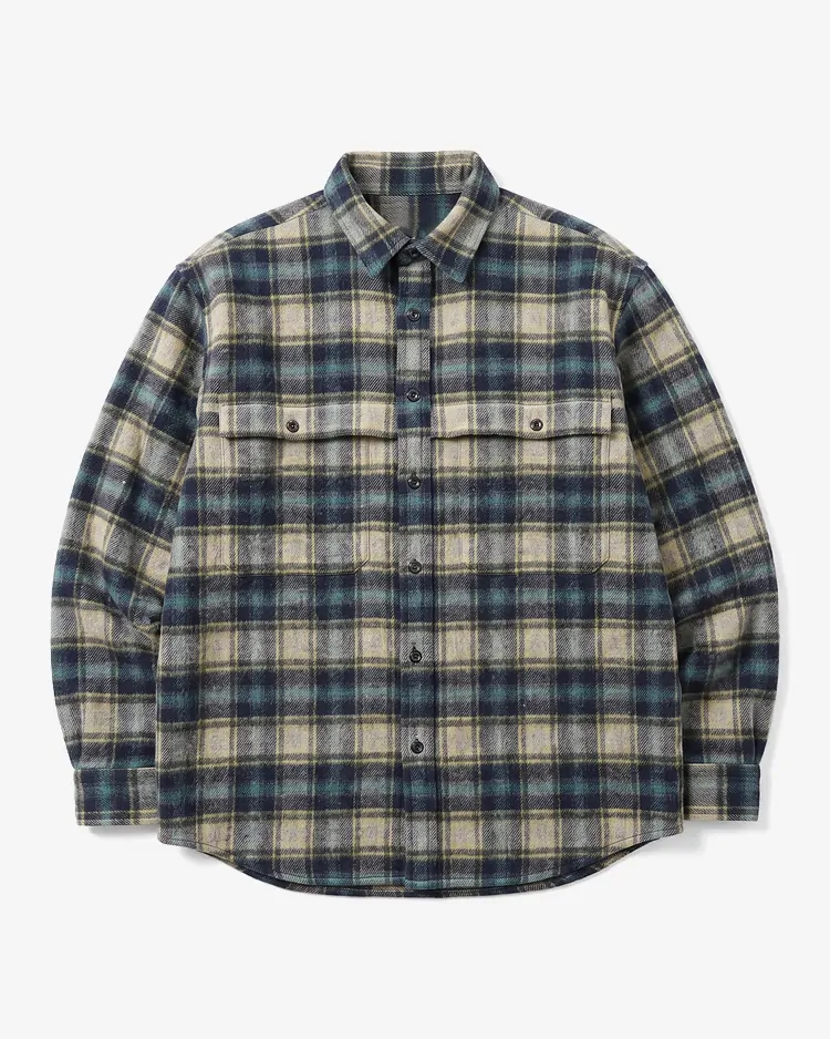 GRIP SWANY 1848 / WOOL FLANNEL WORK SHIRTS / BLUE
