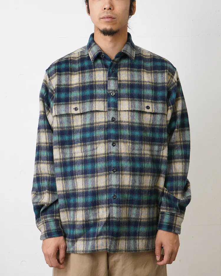 GRIP SWANY 1848 / WOOL FLANNEL WORK SHIRTS / BLUE