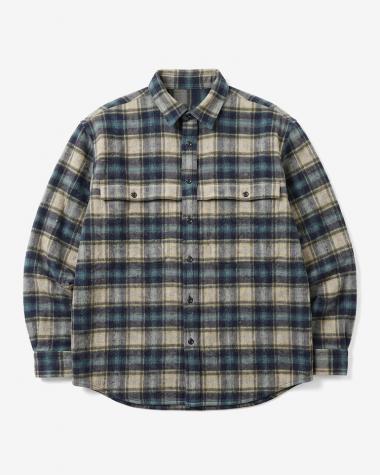  / WOOL FLANNEL WORK SHIRTS / BLUE