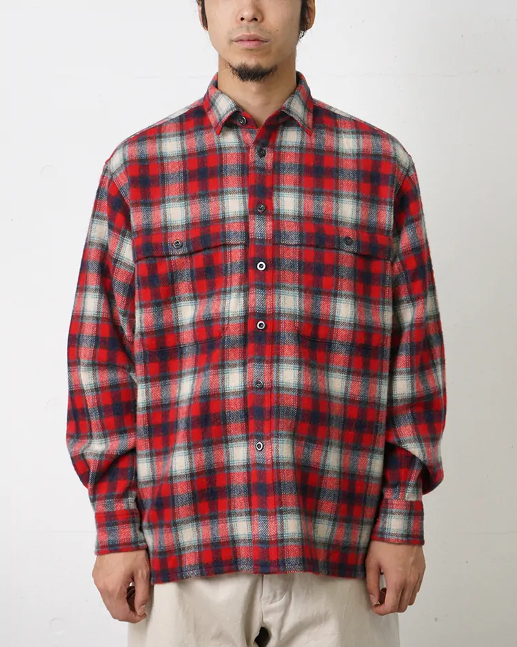 GRIP SWANY 1848 / WOOL FLANNEL WORK SHIRTS / RED