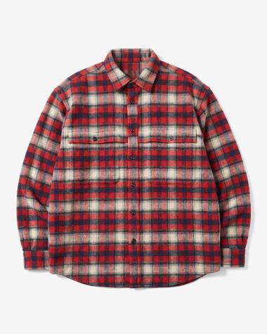  / WOOL FLANNEL WORK SHIRTS / RED