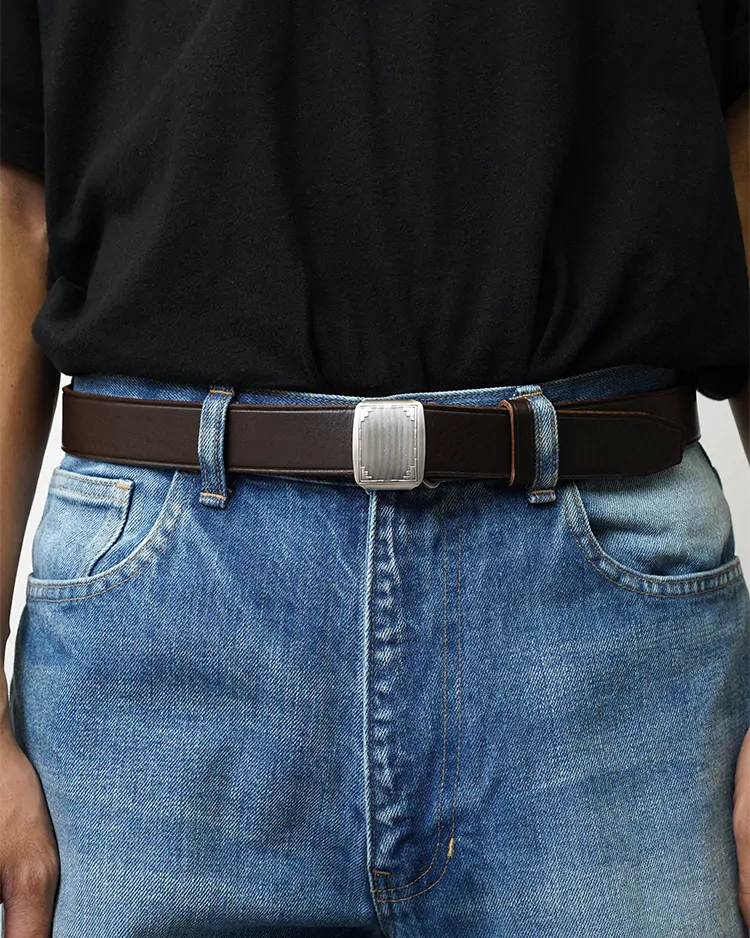PHIGVEL / HICKOK BELT / DARK BROWN × SILVER