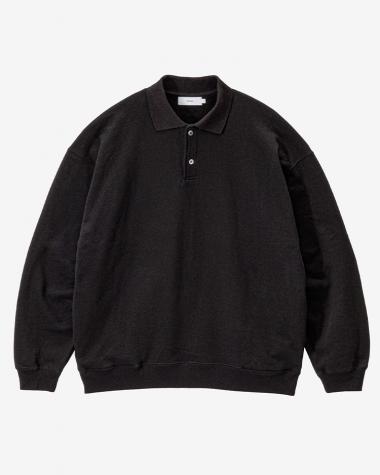  / AZUMA Terry Pullover Polo Sweat / BLACK