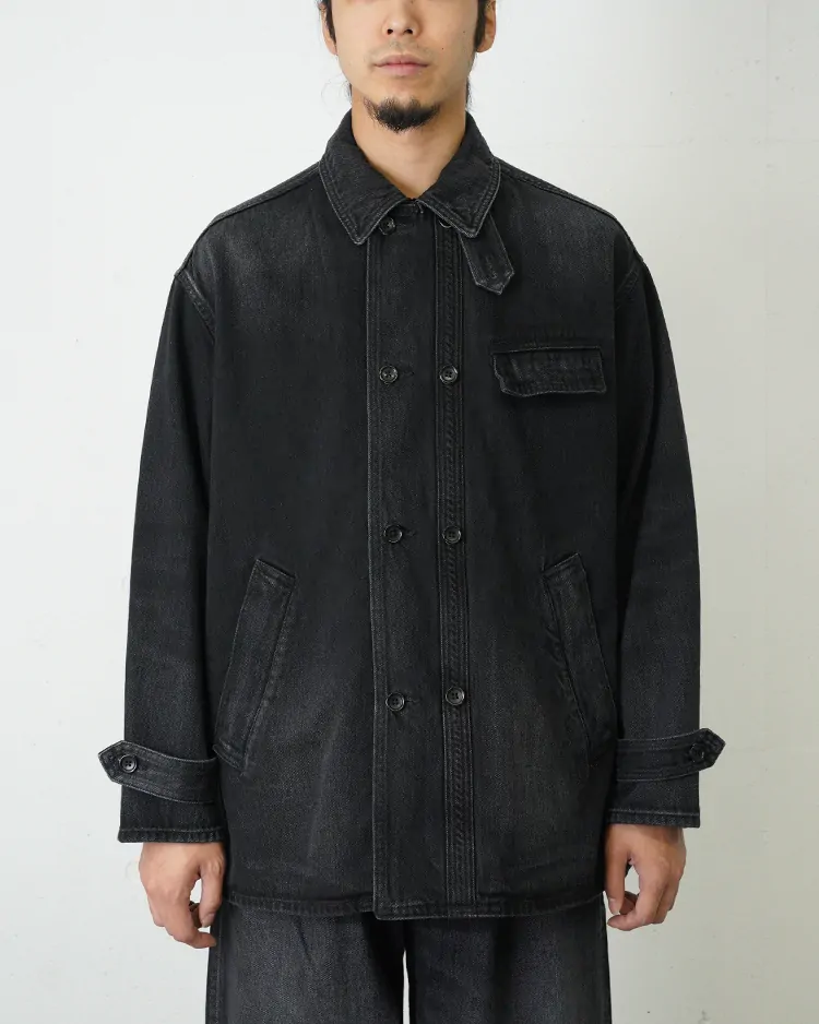 Graphpaper (MEN) / SELVAGE DENIM CORBUSIER JACKET EXCLUSIVE FOR DICE&DICE / BLACK DARK FADE