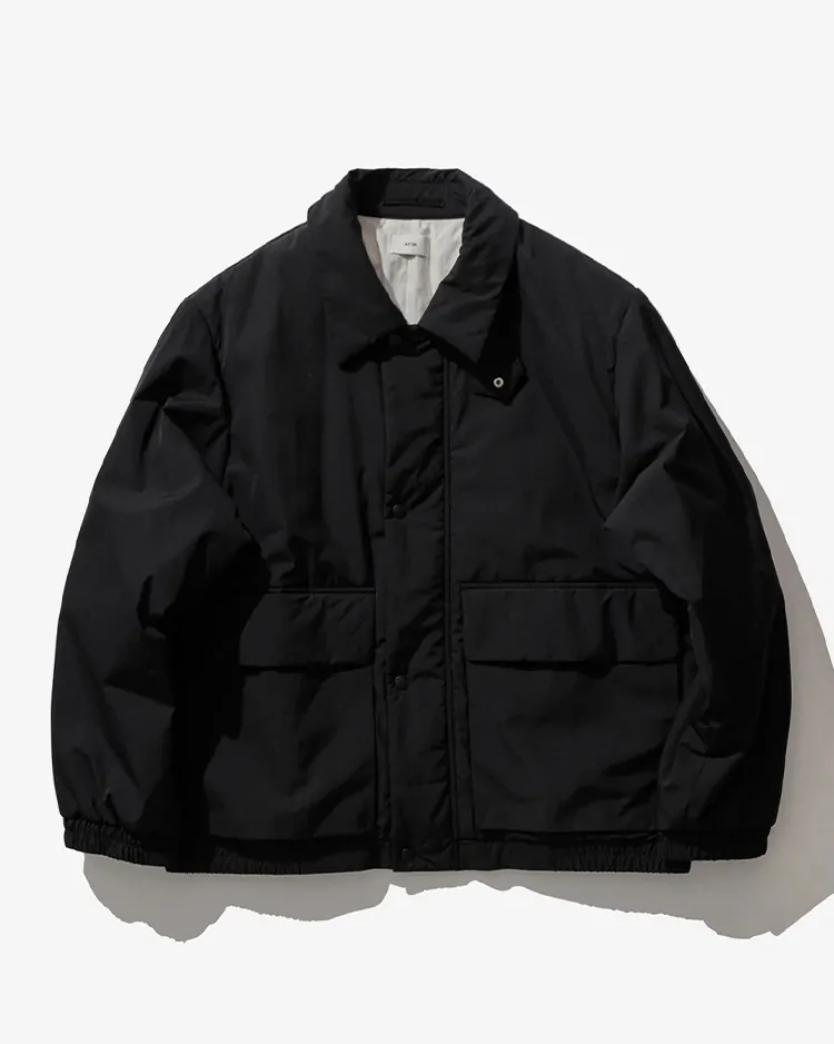 ATON (MEN) / TWIST NYLON TAFTA PADDED JACKET / BLACK