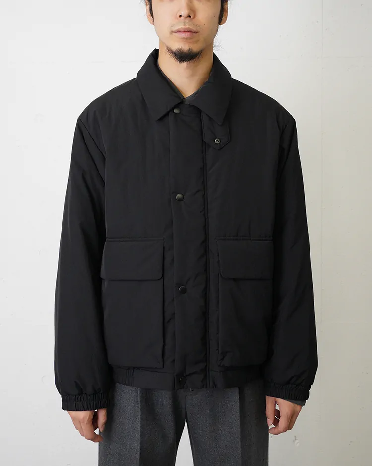 ATON (MEN) / TWIST NYLON TAFTA PADDED JACKET / BLACK