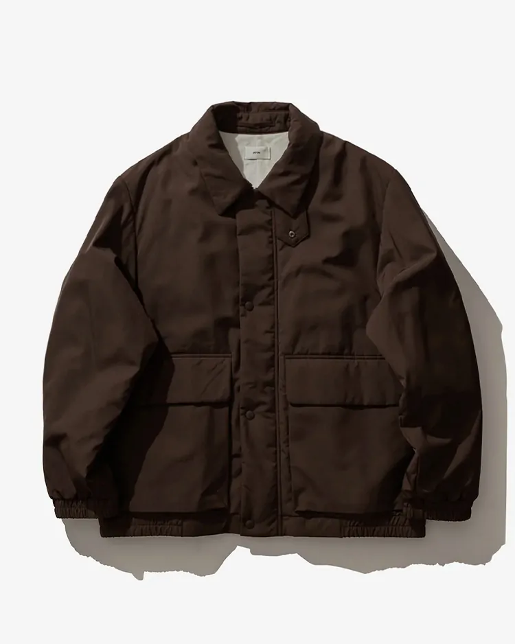 ATON (MEN) / TWIST NYLON TAFTA PADDED JACKET / BROWN