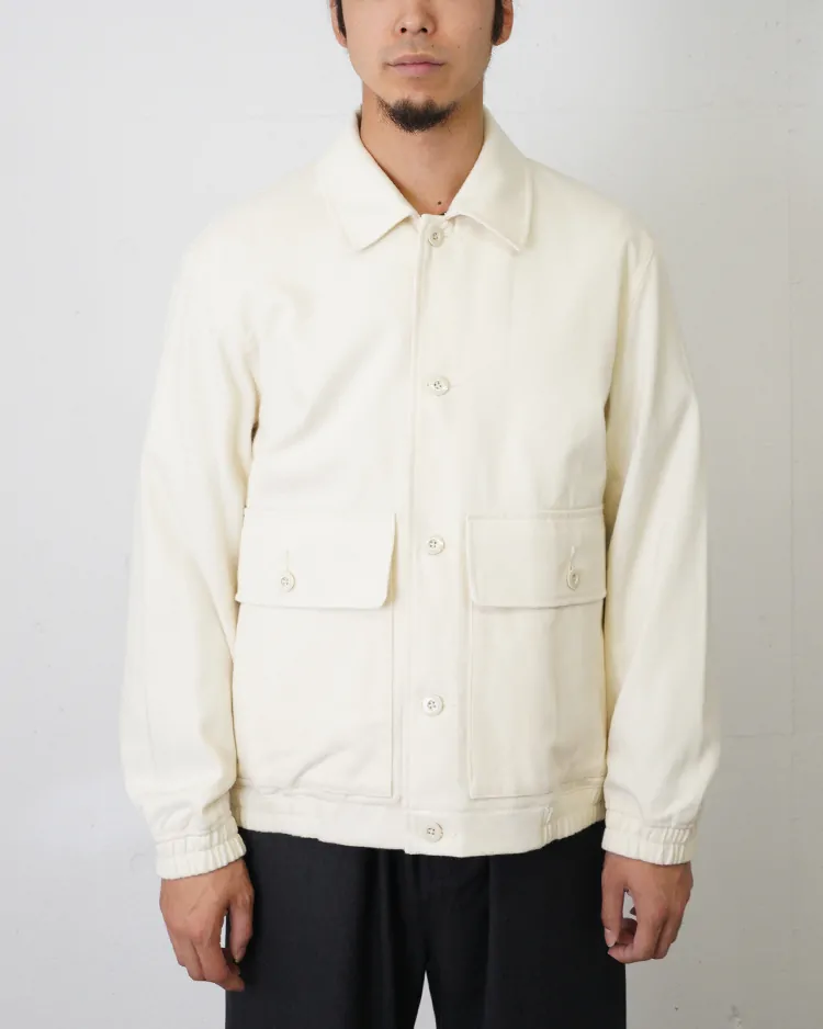 ATON (MEN) / WOOL COTTON KERSEY WORK JACKET / WARM WHITE