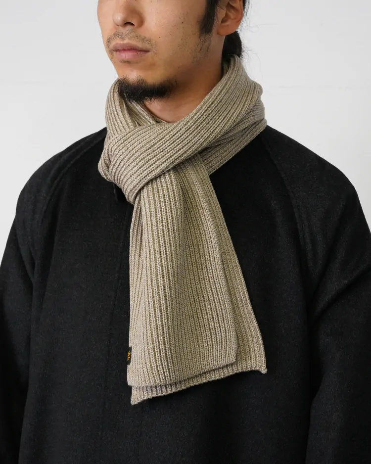 BATONER (MEN) / SOLID WOOL MUFFLER / IVORY×BEIGE