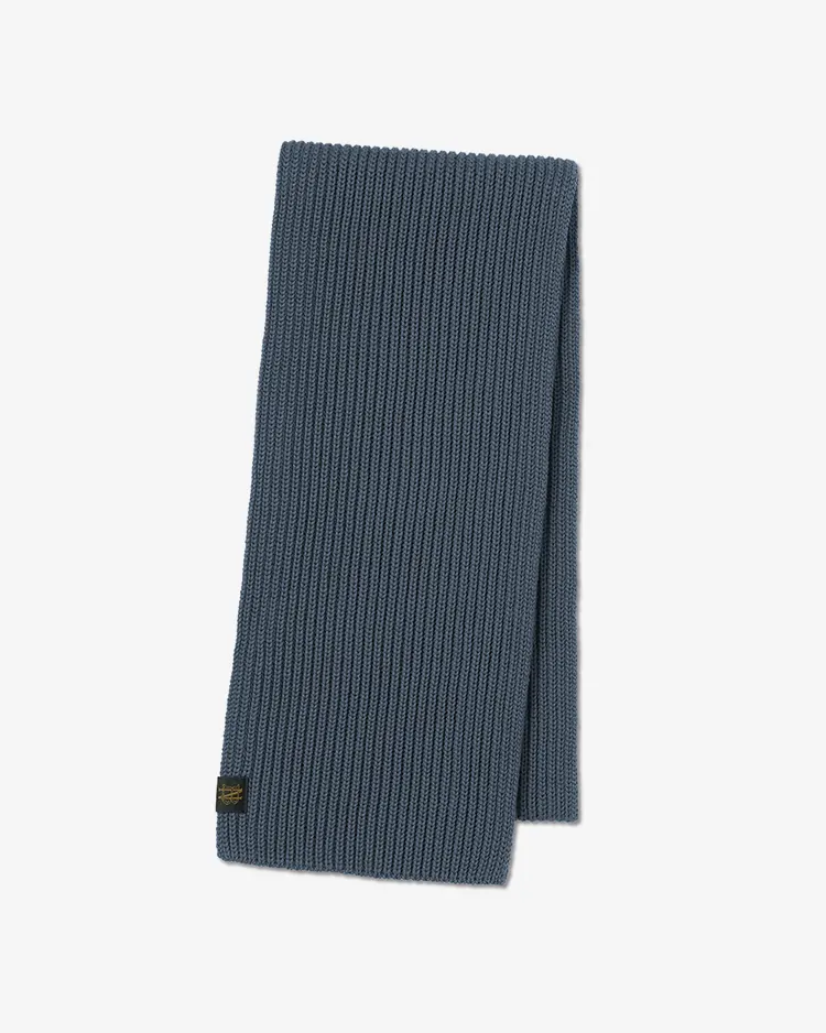 BATONER (MEN) / SOLID WOOL MUFFLER / DARK BLUE