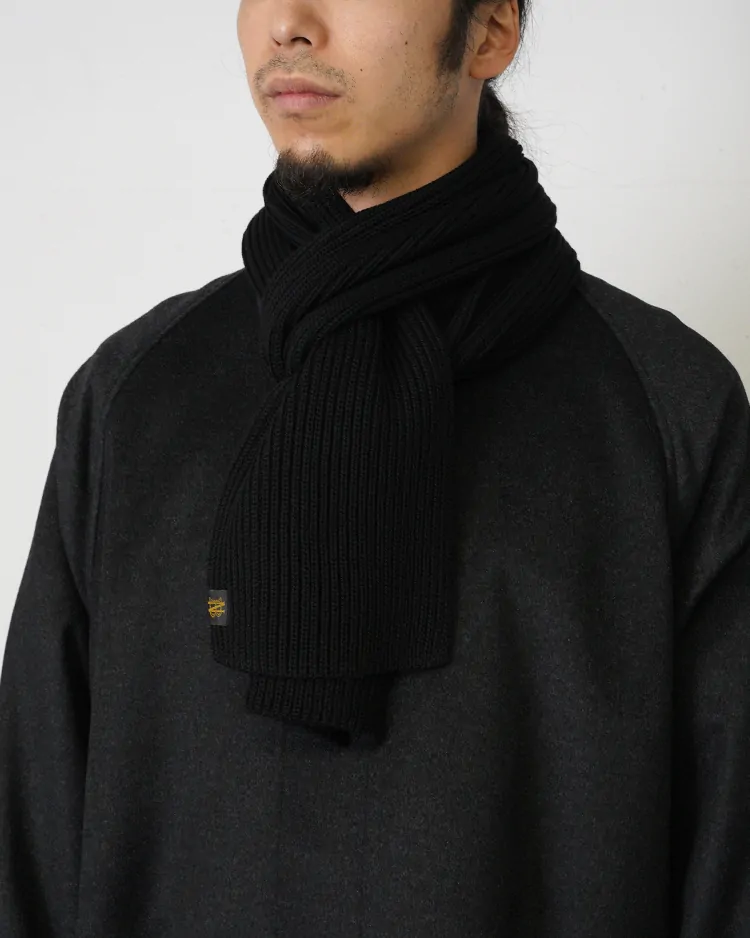 BATONER (MEN) / SOLID WOOL MUFFLER / BLACK