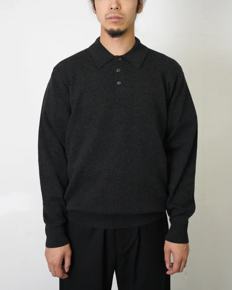 BATONER (MEN) / SUNSHINE CASHMERE POLO / HEATHER BLACK