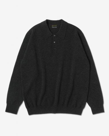 BATONER (MEN) / SUNSHINE CASHMERE POLO / HEATHER BLACK
