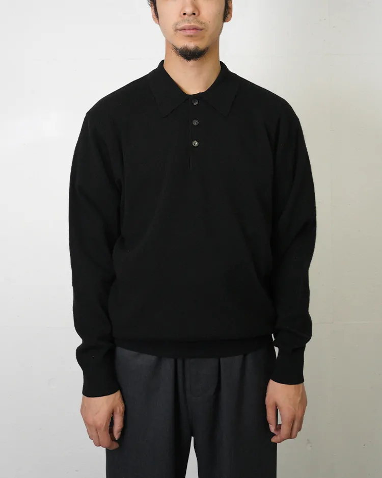 BATONER (MEN) / SUNSHINE CASHMERE POLO / BLACK