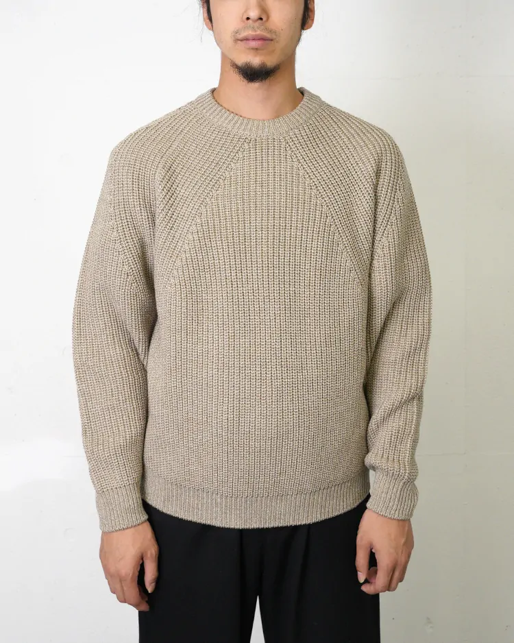 BATONER (MEN) / SIGNATURE CREW NECK / IVORY×BEIGE