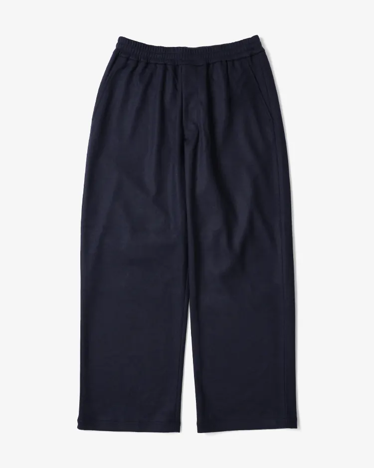 BATONER (MEN) / MILLED SMOOTH WOOL EASY PANTS / NAVY