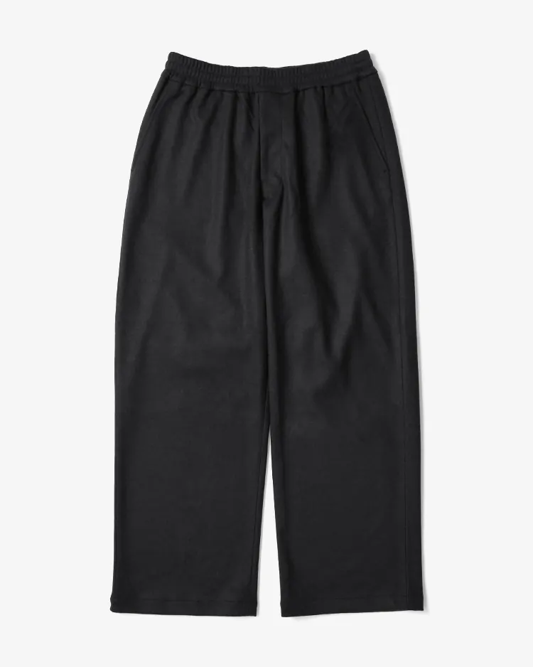BATONER (MEN) / MILLED SMOOTH WOOL EASY PANTS / BLACK