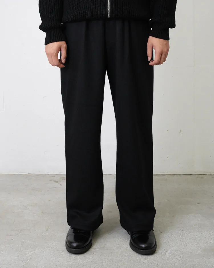 BATONER (MEN) / MILLED SMOOTH WOOL EASY PANTS / BLACK