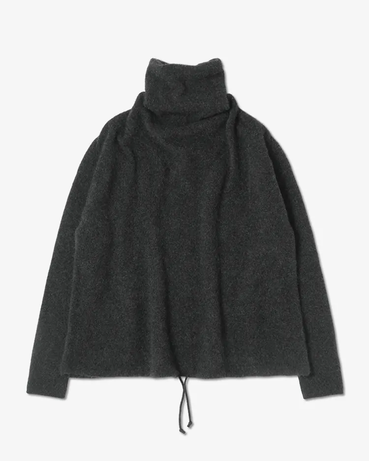 BATONER (WOMEN) / CASHMERE FOX AIR TENJIKU UNIQUE TURTLE NECK / CHARCOAL