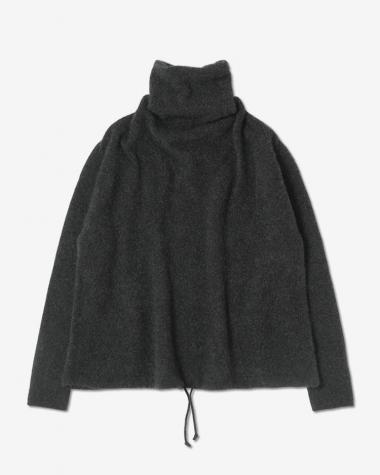BATONER (WOMEN) / CASHMERE FOX AIR TENJIKU UNIQUE TURTLE NECK / CHARCOAL