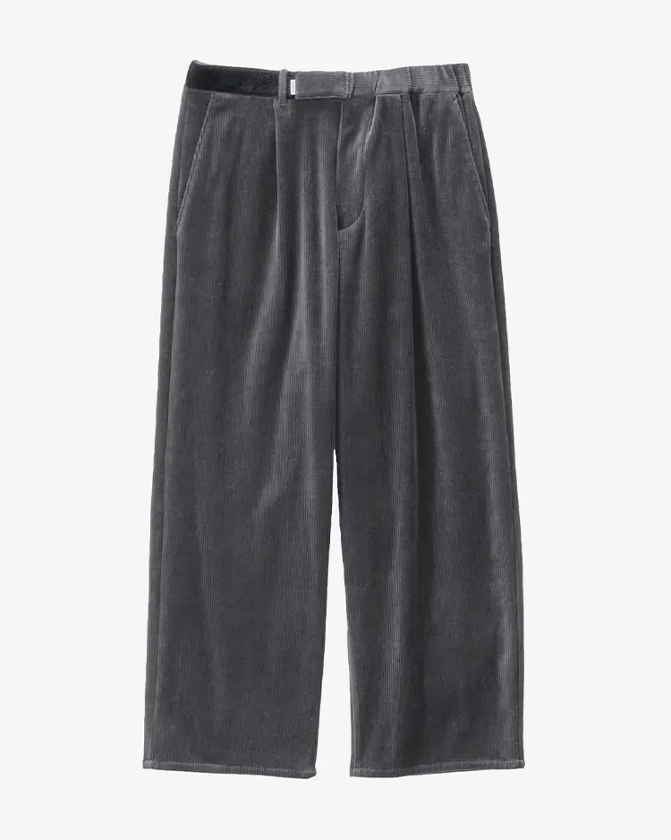 Graphpaper (MEN) / Suvin Corduroy Wide Straight Trousers / GRAY