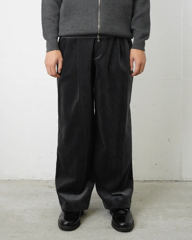 Graphpaper (MEN) / Suvin Corduroy Wide Straight Trousers / GRAY