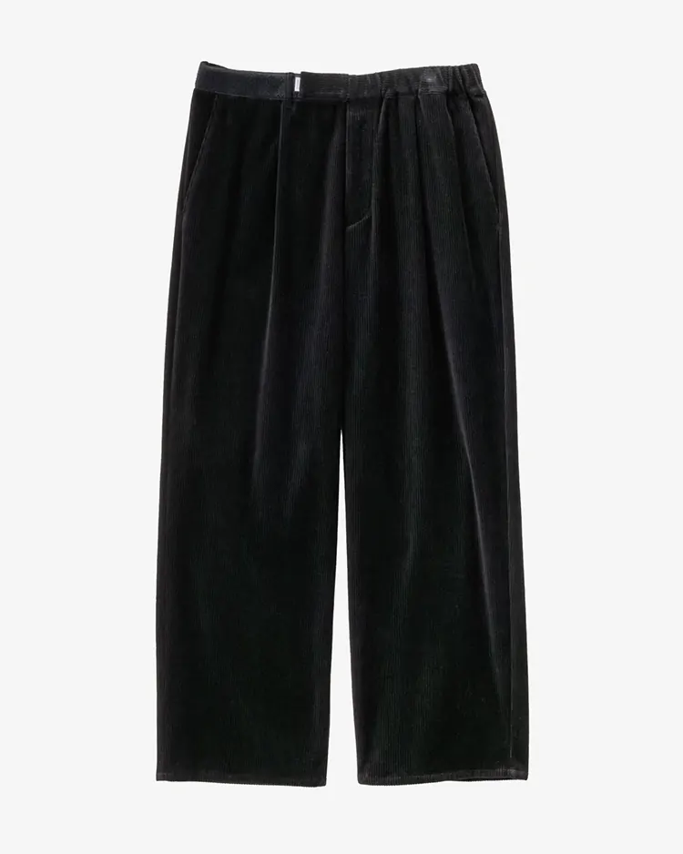 Graphpaper (MEN) / Suvin Corduroy Wide Straight Trousers / BLACK