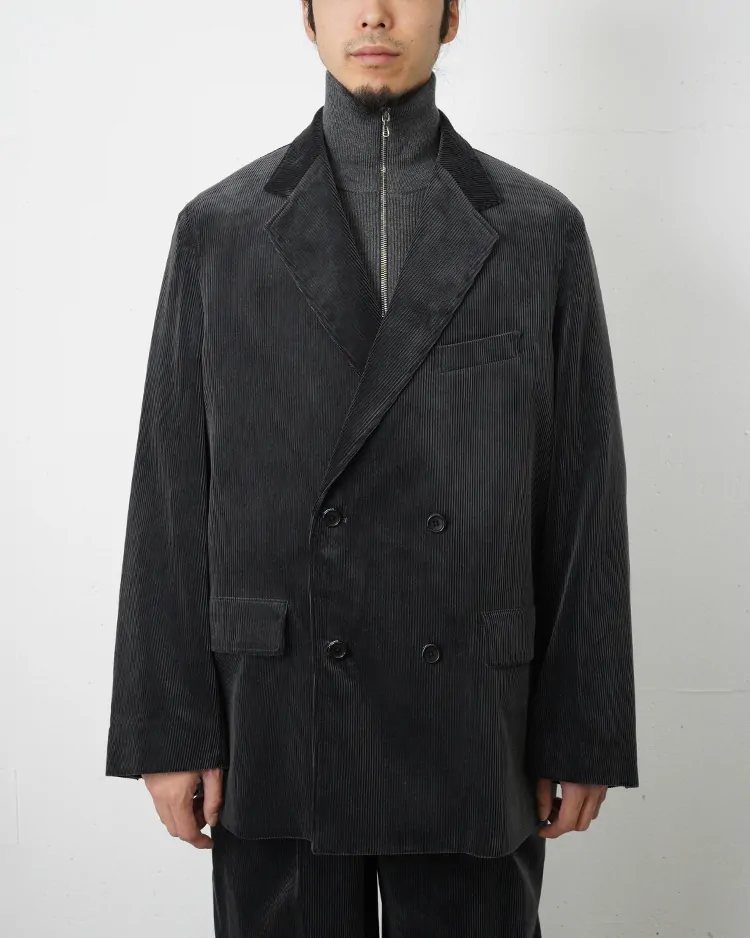 Graphpaper (MEN) / Suvin Corduroy Compact Shoulder Double Jacket / GRAY