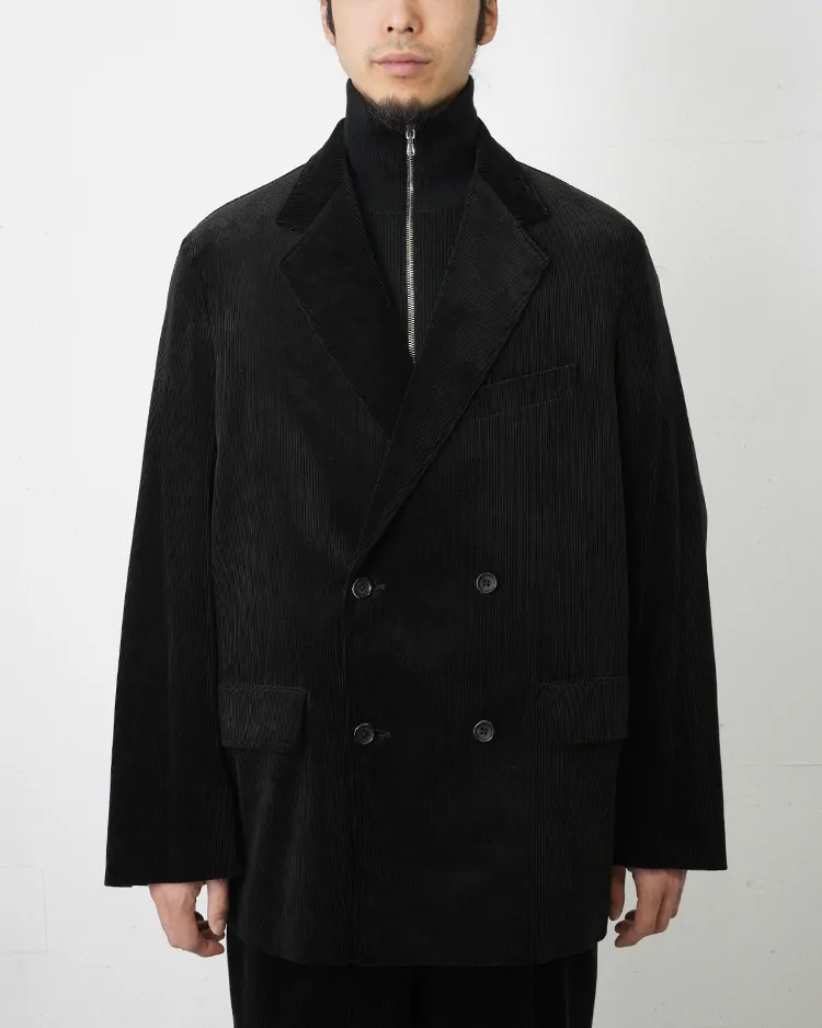 Graphpaper (MEN) / Suvin Corduroy Compact Shoulder Double Jacket / BLACK