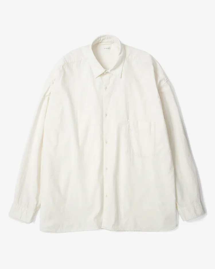 SANMONT / COTTON SILK REGULAR COLLAR SHIRTS / WHITE