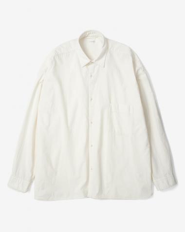  / COTTON SILK REGULAR COLLAR SHIRTS / WHITE