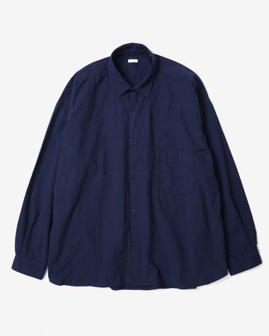  / COTTON SILK REGULAR COLLAR SHIRTS / NAVY