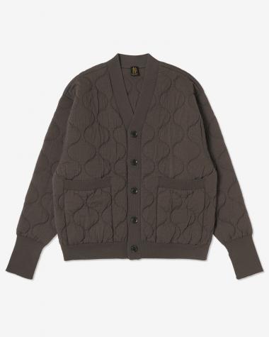 BATONER (WOMEN) / QUILTING KNIT CARDIGAN / OLIVE BROWN