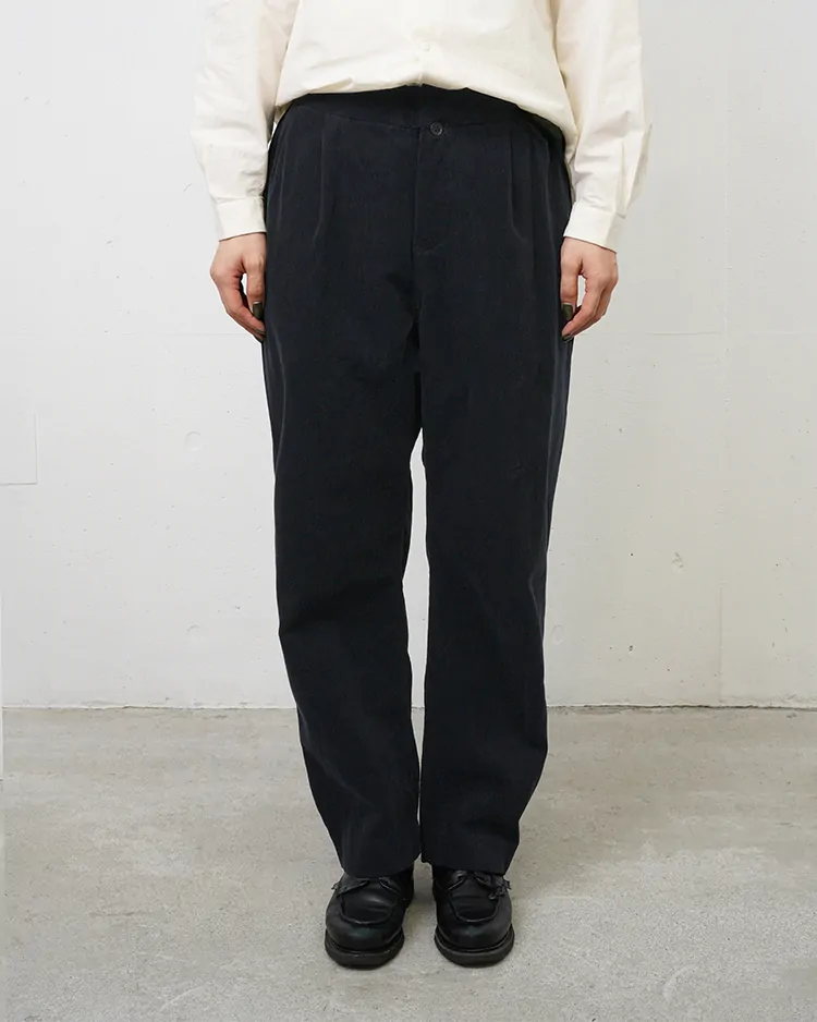 YAECA (WOMEN) / Double-Tuck Wide Pants / D.NAVY
