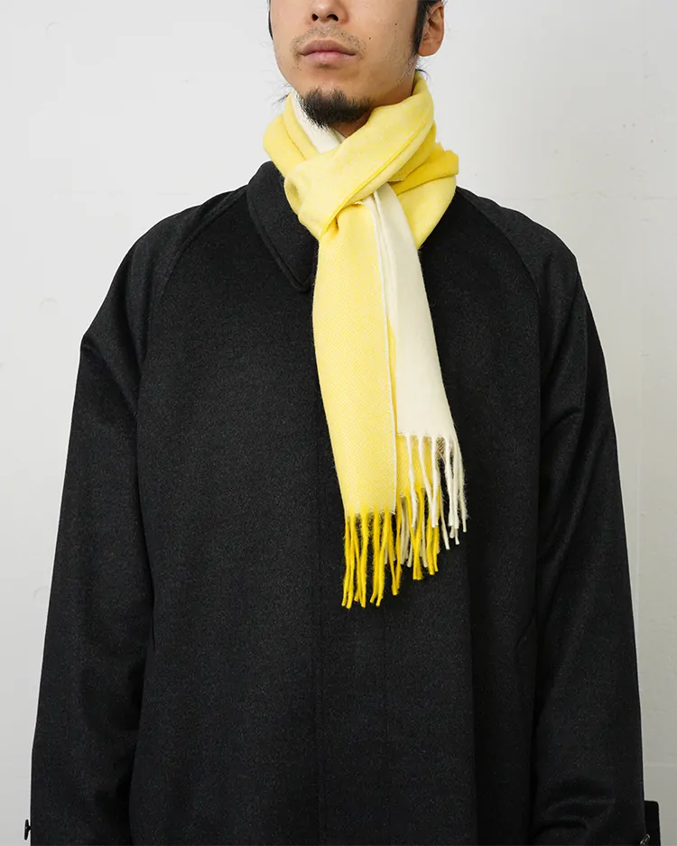 THE INOUE BROTHERS... / Brushed Scarf Block / BLOCK YELLOW