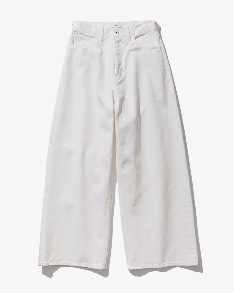 ATON (WOMEN) / DENIM WIDE PANTS / WHITE