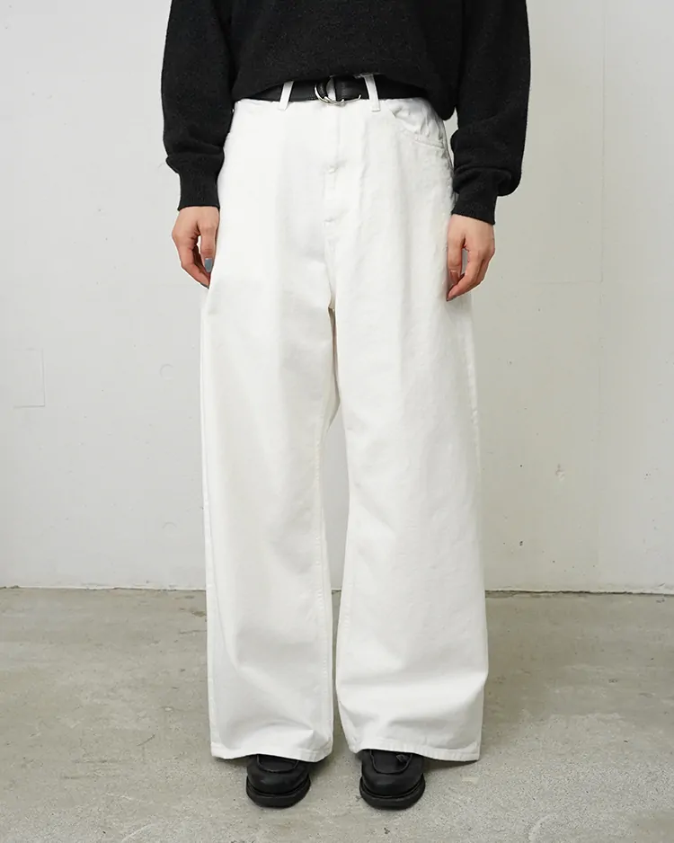 ATON (WOMEN) / DENIM WIDE PANTS / WHITE