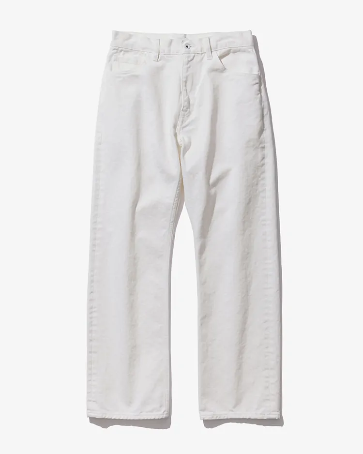 ATON (WOMEN) / DENIM STRAIGHT PANTS / WHITE