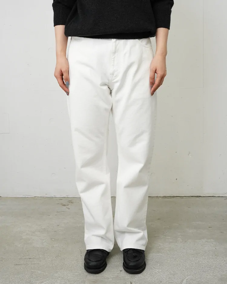 ATON (WOMEN) / DENIM STRAIGHT PANTS / WHITE
