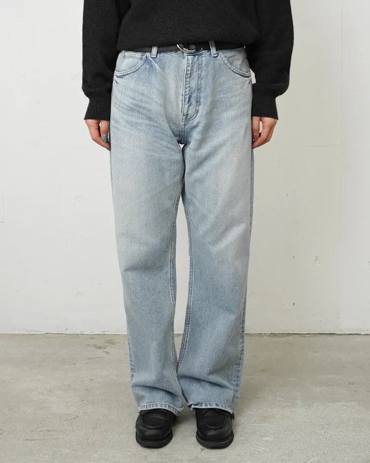 ATON (WOMEN) / DENIM STRAIGHT PANTS / BLUE