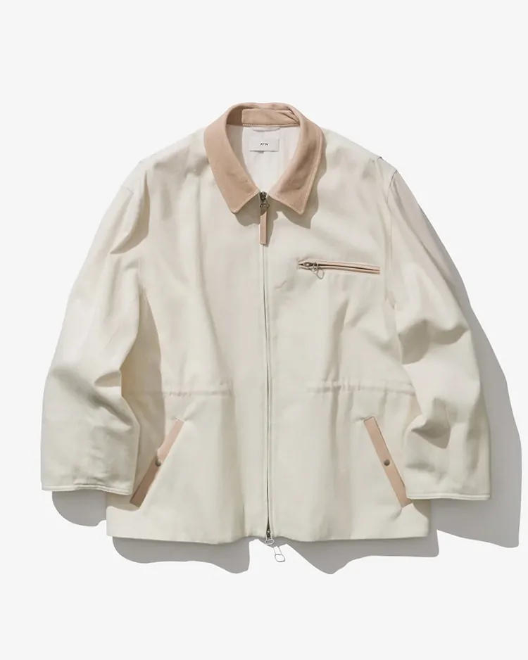 ATON (WOMEN) / WOOL COTTON KERSEY HUNTING JACKET / WARM WHITE
