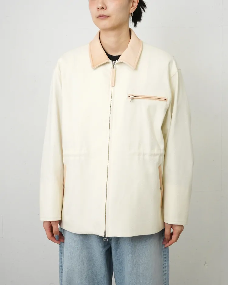 ATON (WOMEN) / WOOL COTTON KERSEY HUNTING JACKET / WARM WHITE
