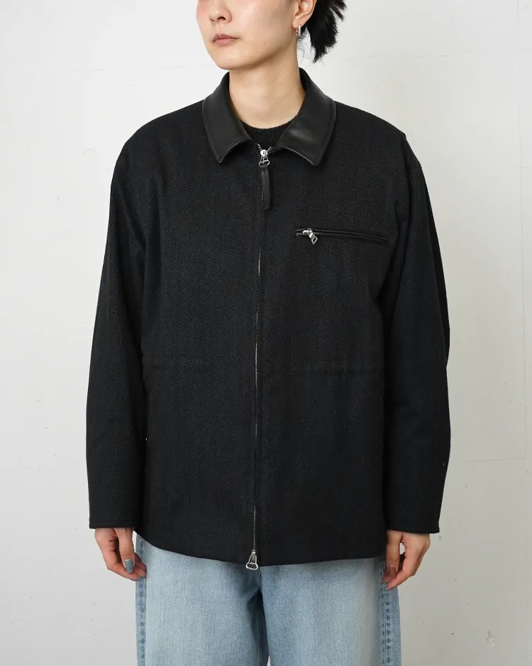 ATON (WOMEN) / WOOL COTTON KERSEY HUNTING JACKET / CHARCOAL GRAY