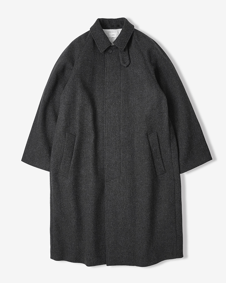 ATON (MEN) / SUPER120S DOUBLE MELTON BALMACAAN COAT / GRAY
