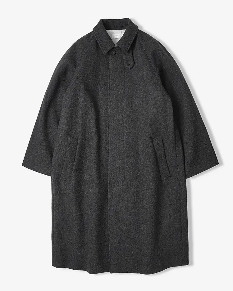ATON (MEN) / SUPER120S DOUBLE MELTON BALMACAAN COAT / GRAY