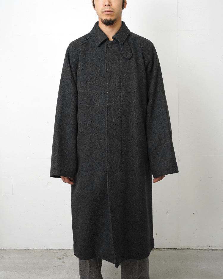 ATON (MEN) / SUPER120S DOUBLE MELTON BALMACAAN COAT / GRAY