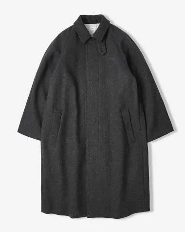 ATON (MEN) / SUPER120S DOUBLE MELTON BALMACAAN COAT / GRAY