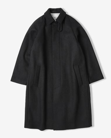 ATON (MEN) / SUPER120S DOUBLE MELTON BALMACAAN COAT / BLACK