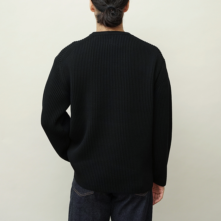 BATONER / SOLID WOOL RIB CREW NECK